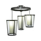 Meyda Lighting Cilindro 74" 9-Light Timeless Bronze Tapered Cascading Pendant Light With White & Clear Shade Glass