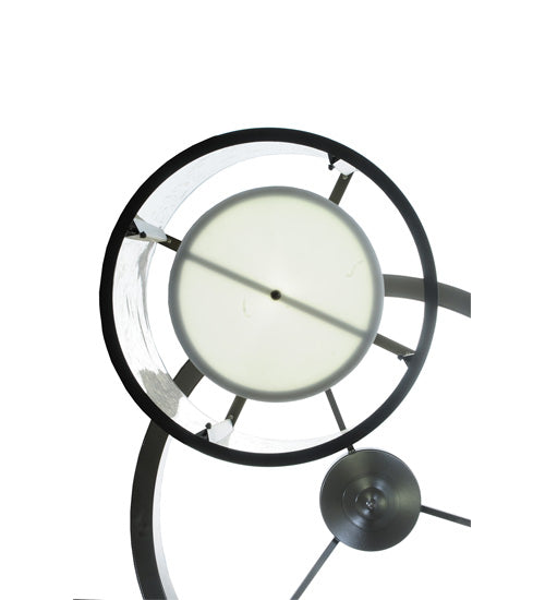 Meyda Lighting Cilindro 74" 9-Light Timeless Bronze Tapered Cascading Pendant Light With White & Clear Shade Glass