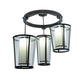 Meyda Lighting Cilindro 74" 9-Light Timeless Bronze Tapered Cascading Pendant Light With White & Clear Shade Glass
