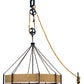 Meyda Lighting Cilindro 78" 12-Light Natural Steel Bartlett Inverted Pendant Light With Burlap Textrene Shade