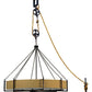 Meyda Lighting Cilindro 78" 12-Light Natural Steel Bartlett Inverted Pendant Light With Burlap Textrene Shade