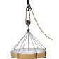 Meyda Lighting Cilindro 78" 12-Light Natural Steel Bartlett Inverted Pendant Light With Burlap Textrene Shade