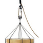 Meyda Lighting Cilindro 78" 12-Light Natural Steel Bartlett Inverted Pendant Light With Burlap Textrene Shade
