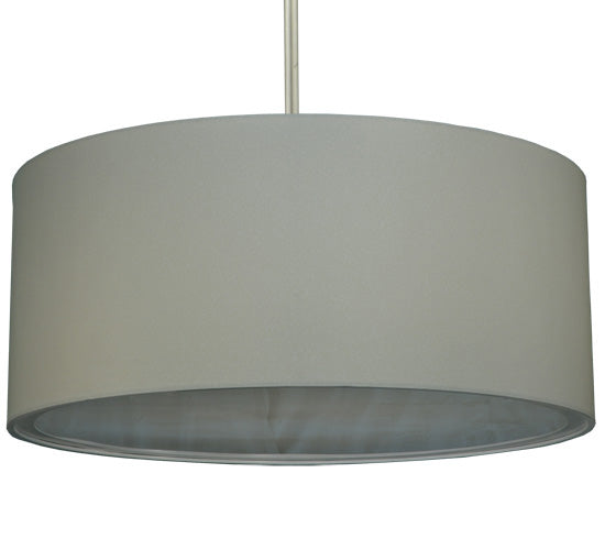 Meyda Lighting Cilindro 78" 12-Light Nickel Pendant Light With Cream Textrene Shade