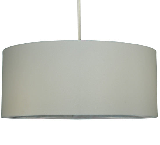 Meyda Lighting Cilindro 78" 12-Light Nickel Pendant Light With Cream Textrene Shade