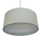 Meyda Lighting Cilindro 78" 12-Light Nickel Pendant Light With Cream Textrene Shade