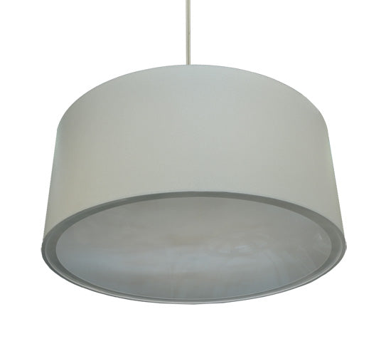 Meyda Lighting Cilindro 78" 12-Light Nickel Pendant Light With Cream Textrene Shade
