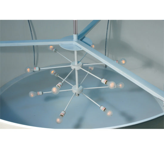 Meyda Lighting Cilindro 78" 12-Light Nickel Pendant Light With Cream Textrene Shade