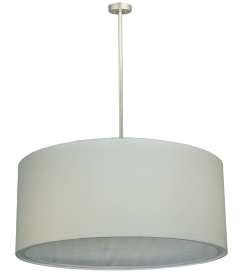 Meyda Lighting Cilindro 78" 12-Light Nickel Pendant Light With Cream Textrene Shade