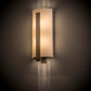 Meyda Lighting Cilindro 8" 2-Light Buttered Brass Tower Wall Sconce With White Statuario Idalight Shade Glass