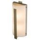 Meyda Lighting Cilindro 8" 2-Light Buttered Brass Tower Wall Sconce With White Statuario Idalight Shade Glass