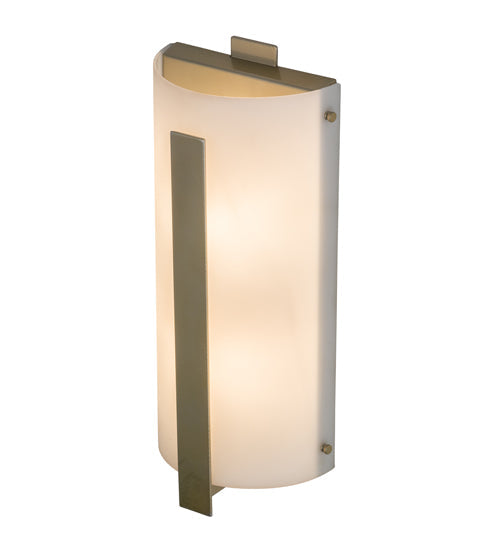 Meyda Lighting Cilindro 8" 2-Light Buttered Brass Tower Wall Sconce With White Statuario Idalight Shade Glass