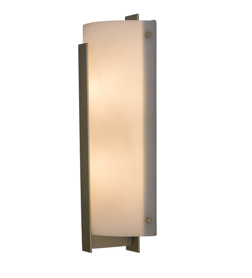 Meyda Lighting Cilindro 8" 2-Light Buttered Brass Tower Wall Sconce With White Statuario Idalight Shade Glass