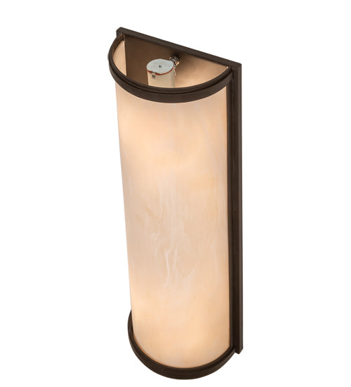 Meyda Lighting Cilindro 8" 2-Light Oil Rubbed Bronze Wall Sconce With Beige Fleshtone Idalight Shade