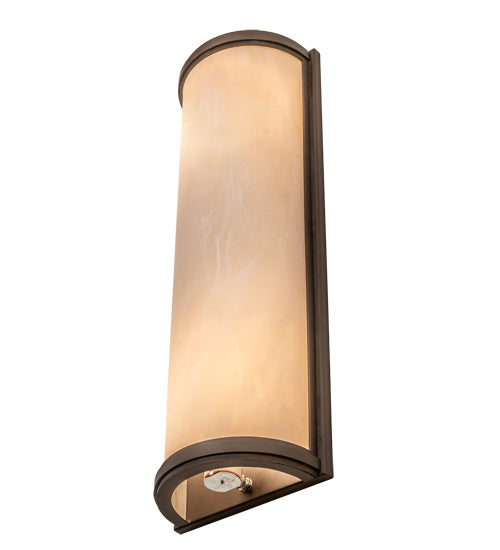 Meyda Lighting Cilindro 8" 2-Light Oil Rubbed Bronze Wall Sconce With Beige Fleshtone Idalight Shade