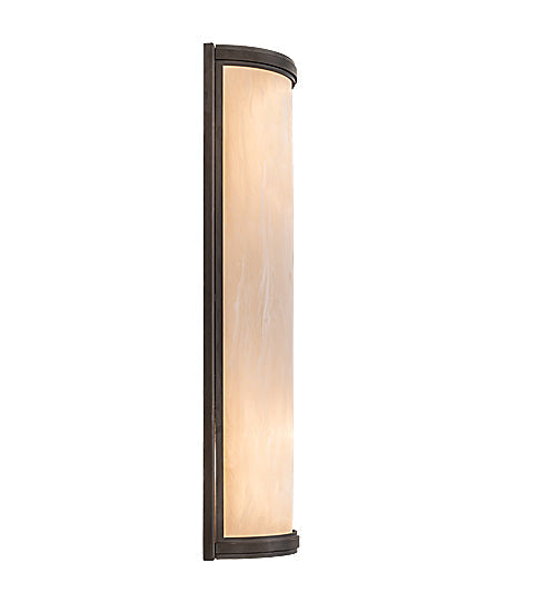 Meyda Lighting Cilindro 8" 2-Light Oil Rubbed Bronze Wall Sconce With Beige Fleshtone Idalight Shade