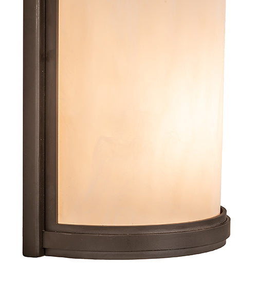 Meyda Lighting Cilindro 8" 2-Light Oil Rubbed Bronze Wall Sconce With Beige Fleshtone Idalight Shade