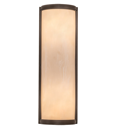 Meyda Lighting Cilindro 8" 2-Light Oil Rubbed Bronze Wall Sconce With Beige Fleshtone Idalight Shade