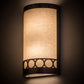 Meyda Lighting Cilindro 8" 2-Light Satin Clear Circulo Wall Sconce With Natural Textrene Shade