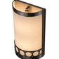 Meyda Lighting Cilindro 8" 2-Light Satin Clear Circulo Wall Sconce With Natural Textrene Shade
