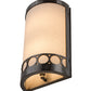 Meyda Lighting Cilindro 8" 2-Light Satin Clear Circulo Wall Sconce With Natural Textrene Shade
