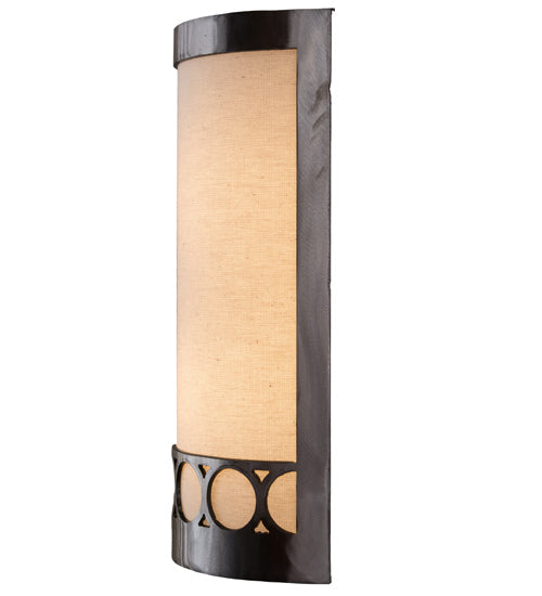 Meyda Lighting Cilindro 8" 2-Light Satin Clear Circulo Wall Sconce With Natural Textrene Shade