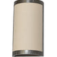 Meyda Lighting Cilindro 8" 2-Light Satin Clear Prime Wall Sconce With Beige Natural Textrene Shade