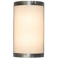 Meyda Lighting Cilindro 8" 2-Light Satin Clear Prime Wall Sconce With Beige Natural Textrene Shade