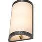 Meyda Lighting Cilindro 8" 2-Light Satin Clear Prime Wall Sconce With Beige Natural Textrene Shade