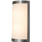 Meyda Lighting Cilindro 8" 2-Light Satin Clear Prime Wall Sconce With Beige Natural Textrene Shade