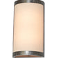 Meyda Lighting Cilindro 8" 2-Light Satin Clear Prime Wall Sconce With Beige Natural Textrene Shade