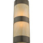 Meyda Lighting Cilindro 8" 2-Light Timeless Bronze Old World Wall Sconce With Beige Shade Glass