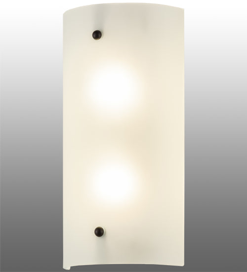Meyda Lighting Cilindro 8" 2-Light Timeless Bronze Wall Sconce With Frosted Clear Shade Glass