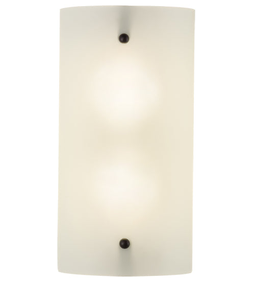 Meyda Lighting Cilindro 8" 2-Light Timeless Bronze Wall Sconce With Frosted Clear Shade Glass