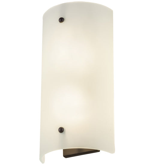 Meyda Lighting Cilindro 8" 2-Light Timeless Bronze Wall Sconce With Frosted Clear Shade Glass