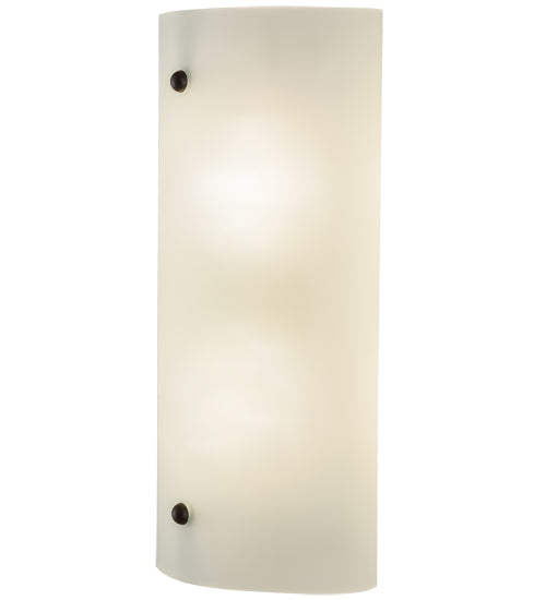 Meyda Lighting Cilindro 8" 2-Light Timeless Bronze Wall Sconce With Frosted Clear Shade Glass