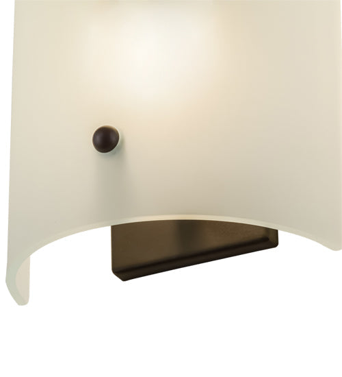 Meyda Lighting Cilindro 8" 2-Light Timeless Bronze Wall Sconce With Frosted Clear Shade Glass