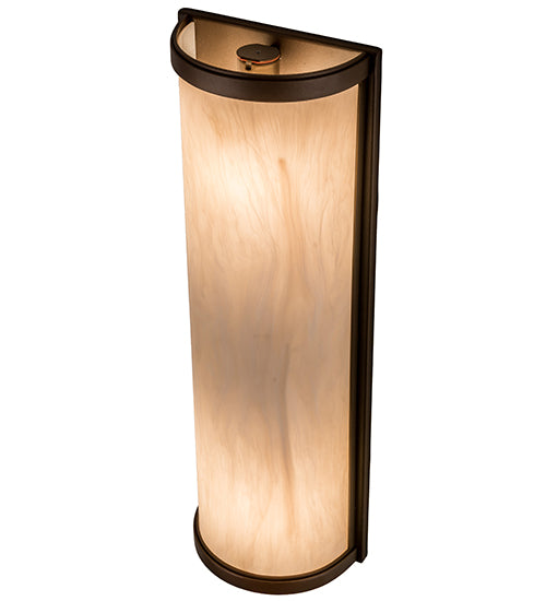Meyda Lighting Cilindro 8" 2-Light Tyler Bronze Wall Sconce With Beige Fleshtone Idalight Shade Glass