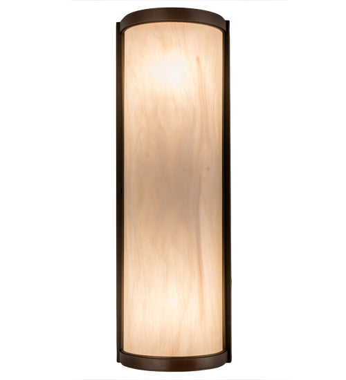 Meyda Lighting Cilindro 8" 2-Light Tyler Bronze Wall Sconce With Beige Fleshtone Idalight Shade Glass
