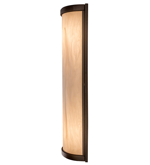 Meyda Lighting Cilindro 8" 2-Light Tyler Bronze Wall Sconce With Beige Fleshtone Idalight Shade Glass