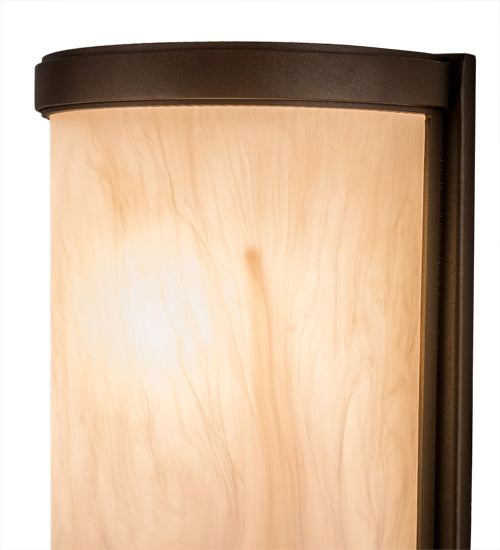 Meyda Lighting Cilindro 8" 2-Light Tyler Bronze Wall Sconce With Beige Fleshtone Idalight Shade Glass