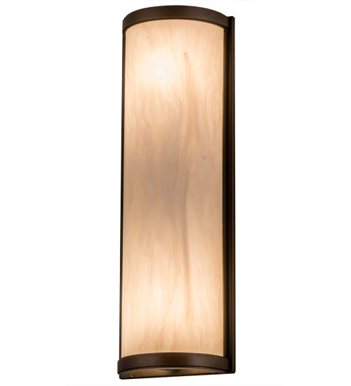 Meyda Lighting Cilindro 8" 2-Light Tyler Bronze Wall Sconce With Beige Fleshtone Idalight Shade Glass