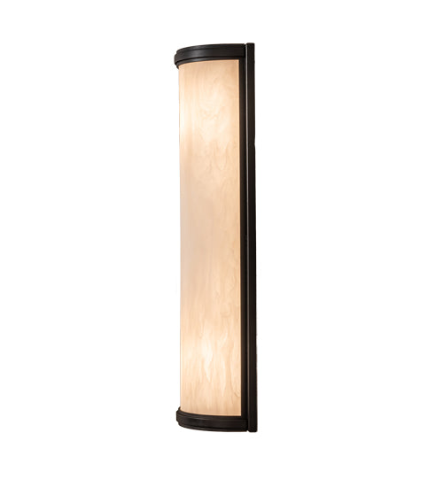 Meyda Lighting Cilindro 8" 2-Light Wrought Iron Wall Sconce With Beige Fleshtone Idalight Shade