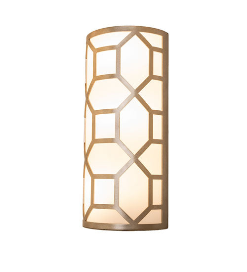 Meyda Lighting Cilindro 8" 3-Light Champagne Metallic Mosaic Wall Sconce With White Statuario Idalight Shade