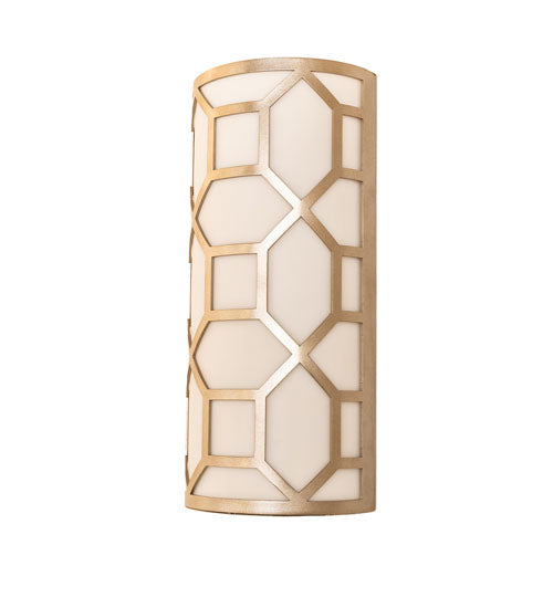 Meyda Lighting Cilindro 8" 3-Light Champagne Metallic Mosaic Wall Sconce With White Statuario Idalight Shade