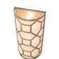 Meyda Lighting Cilindro 8" 3-Light Champagne Metallic Mosaic Wall Sconce With White Statuario Idalight Shade