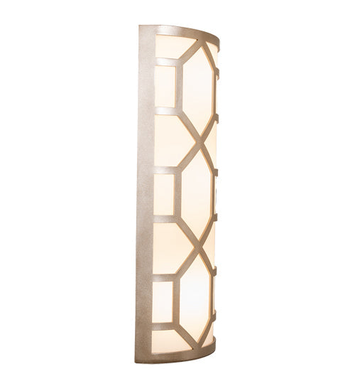 Meyda Lighting Cilindro 8" 3-Light Champagne Metallic Mosaic Wall Sconce With White Statuario Idalight Shade