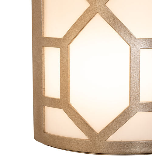 Meyda Lighting Cilindro 8" 3-Light Champagne Metallic Mosaic Wall Sconce With White Statuario Idalight Shade