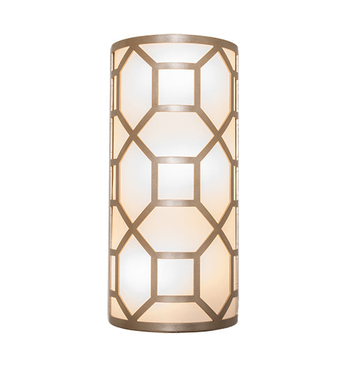 Meyda Lighting Cilindro 8" 3-Light Champagne Metallic Mosaic Wall Sconce With White Statuario Idalight Shade