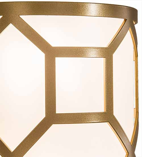 Meyda Lighting Cilindro 8" 3-Light Goldtastic Mosaic Wall Sconce With White Statuario Idalight Shade